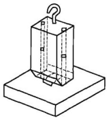 Figure 3-29 Horizontal method specimen pressurisation device with vertical guide rails