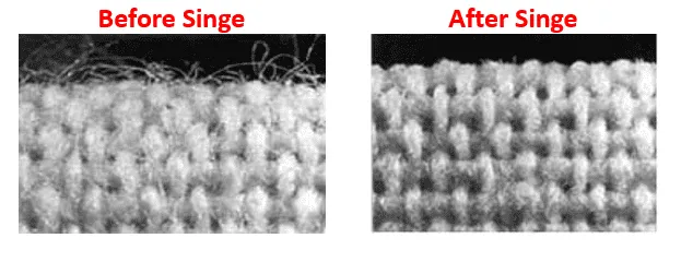 cotton fabric singe before and after